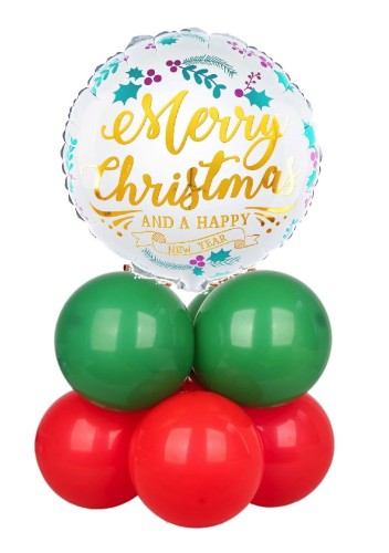 Zestaw balonów Świątecznych Merry Christmas biało złoty Wigilię Mikołajki