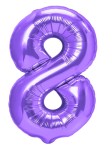 Balon foliowy cyfra 8 fioletowa 100cm
