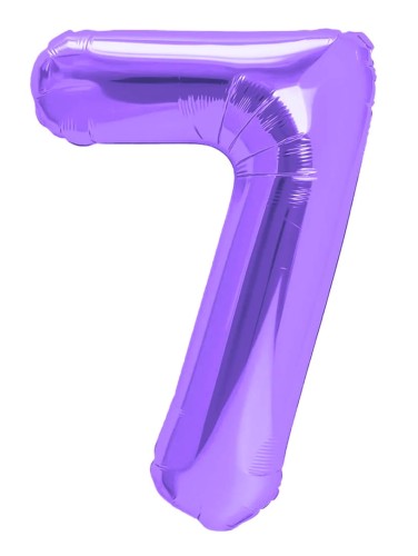Balon foliowy cyfra 7 fioletowa 100cm