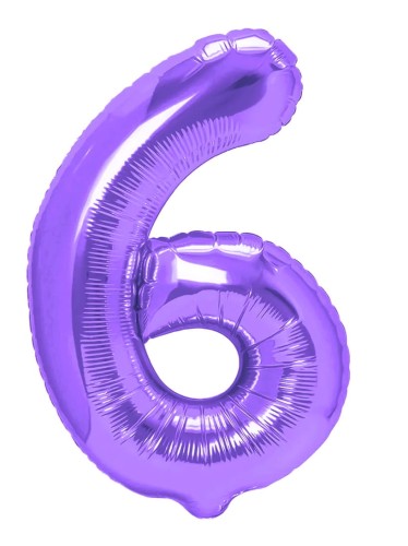 Balon foliowy cyfra 6 fioletowa 100cm