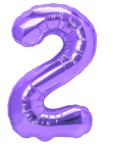 Balon foliowy cyfra 2 fioletowa 100cm