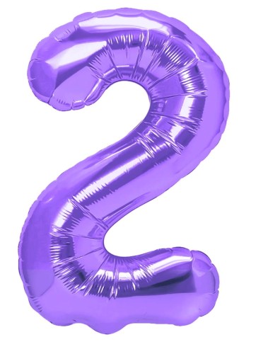 Balon foliowy cyfra 2 fioletowa 100cm