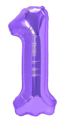 Balon foliowy cyfra 1 fioletowa 100cm