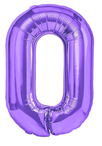 Balon foliowy cyfra 0 fioletowy 100cm