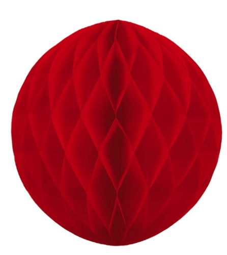 Honeycomb bibułowy, czerwony, 10 cm