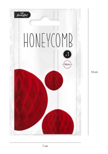 Honeycomb bibułowy, czerwony, 10 cm
