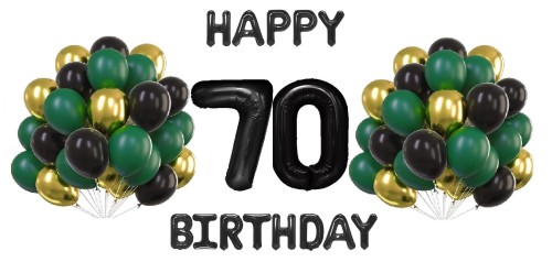 Zestaw balonów Butelkowa Zieleń cyfry 100cm na 70 urodziny