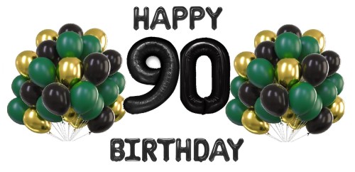 Zestaw balonów Butelkowa Zieleń cyfry 100cm na 90 urodziny
