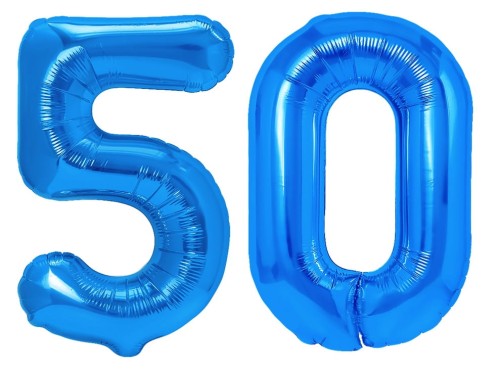 balon foliowy cyfry 100cm 50 chabrowe XXL