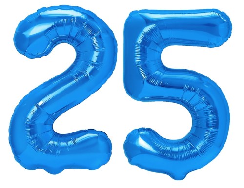 balony foliowe cyfry 100cm chabrowe 25