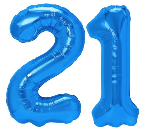balony foliowe cyfry 100cm niebieskie