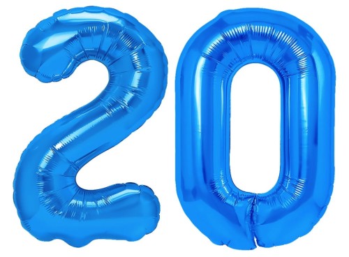 balon foliowy cyfry chabrowe 20 100cm niebieskie