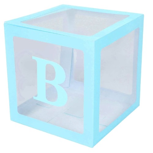 Pudełka na balony BABY niebieskie 30X30X30CM