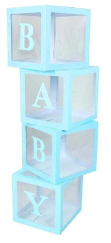 Pudełka na balony BABY niebieskie 30X30X30CM