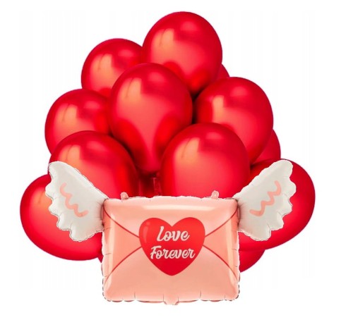 Zestaw balonów List Walentynkowy Walentynka Bukiet balonów czerwone Love