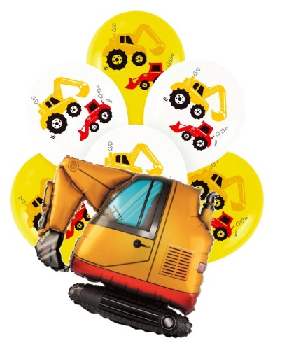 Zestaw balonów dla Chłopca Koparki Balony Lateksowe Urodziny Chłopiec Duże