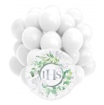 Zestaw Balonów Komunijne Komunia święta Biało srebrne Balon foliowy IHS 18"