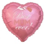 Balon foliowy serce różowe Best Mum Ever 45cm