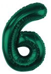 Balon foliowy Cyfra 6 zieleń butelkowa Urodziny Hel Zielona 85cm