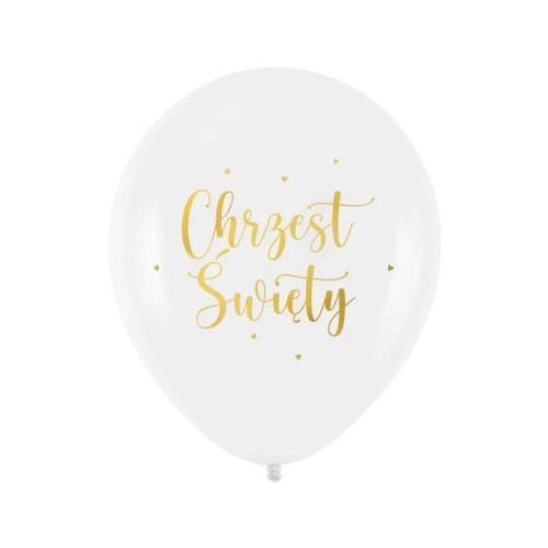 Zestaw balonów Chrzest Święty beżowe boho z nadrukiem Chrzciny