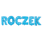 Balon foliowy napis ROCZEK niebieskie w gwiazdki