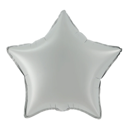 Balon foliowy Gwiazda matowy srebrny 18cali