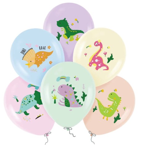 balony z nadrukiem Dinozaury