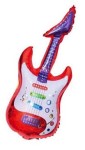 Balon foliowy GITARA czerwona 87x39cm festiwal muzyki