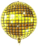 Balon foliowy DISCO kula dyskotekowa złota