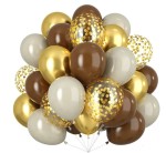 Balony lateksowe złoto brązowe Rocznica Ślubu Chrzest Zestaw balonów Boho Baby Shower