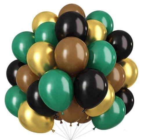 Balony lateksowe Butelkowa ZIeleń Złoto Rocznica Ślubu Urodziny 18stka 30stka Zestaw