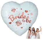 Balon foliowy Bride To Be (białe serce), 18" Wieczór Panieński