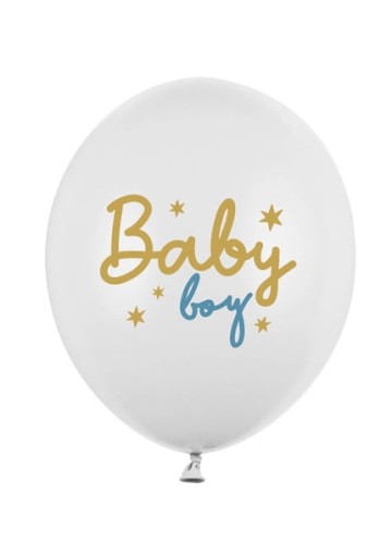 Balony lateksowe Baby Boy 5 sztuk Błękitne Powitanie w Domu Witaj Chłopiec Chłopczyk księżyc