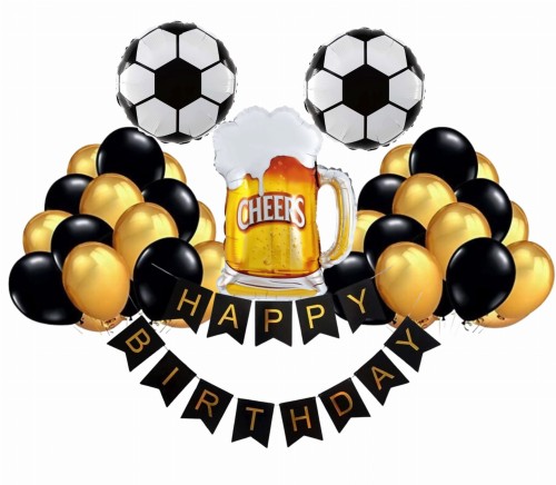 Zestaw balony Football Urodziny Piłkarza dla chłopaka Kufel Piwa