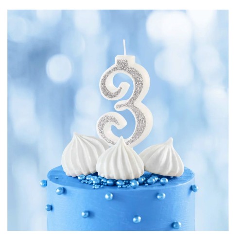 Świeczka cyfra srebrna z brokatem 3 111 1.jpg