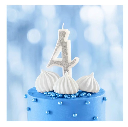 Świeczka cyfra srebrna z brokatem 4 1.jpg