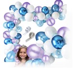 Girlanda balonowa Kraina Lodu Urodziny błękitno liliowa Frozen
