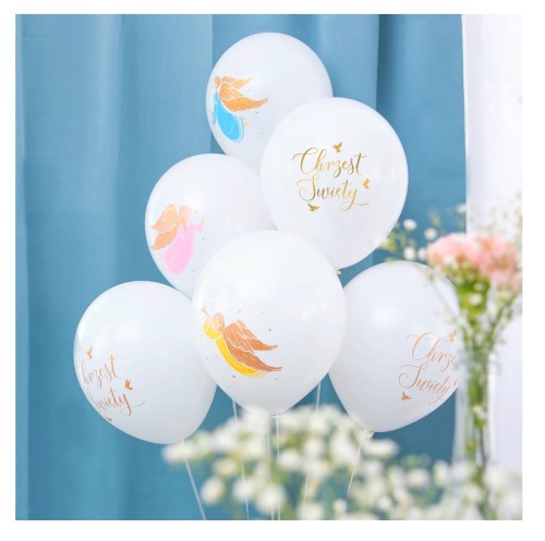 Balony na chrzest Anioły biodegradowalne12cali 6szt. zestaw.jpg