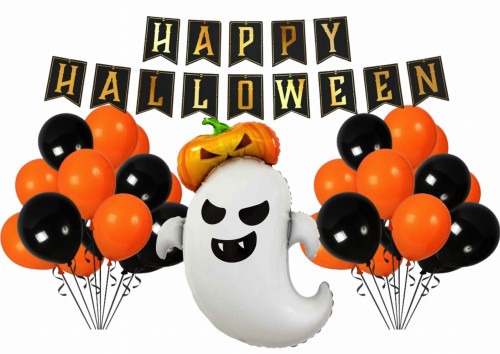 Zestaw balonów na Halloween z duszkiem Dynia