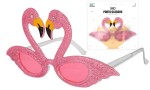 Imprezowe okulary Flamingi różowe brokatowe