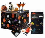 Obrus foliowy jednorazowy Happy Halloween czarny 137x274cm