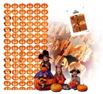 Kurtyna foliowa pomarańczowa Dynie 100x200cm Halloween Dzień Dyni