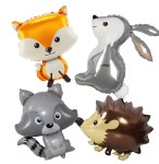 Zwierzątka leśne Lis Jeż Zajączek Szop Woodland Roczek Balony Foliowe