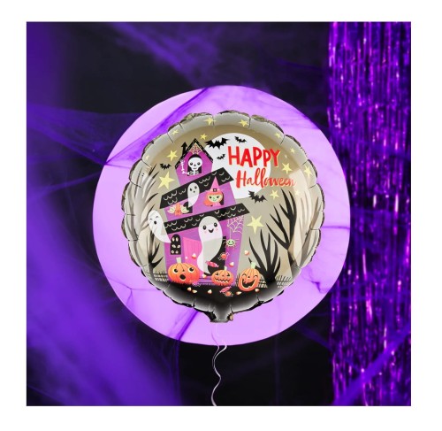 Balon foliowy Happy Halloween dom grozy 45cm11.jpg