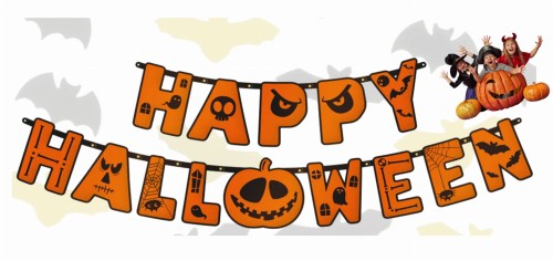 Baner Happy Halloween z dynią pomarańczowy 185cm 11112.jpg