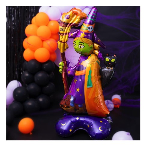 Balon foliowy stojący Czarownica Halloween 72x155cm1.jpg