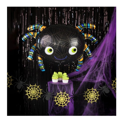 Girlanda Halloween Pająki i pajęczyny złoto-czarna 220cm111.jpg