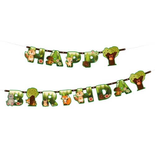 Baner Happy Birthday Leśni przyjaciele 210x16cm.jpg