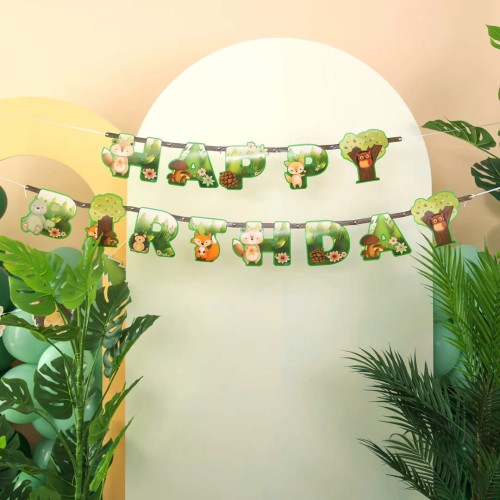 Baner Happy Birthday Leśni przyjaciele 210x16cm12.jpg