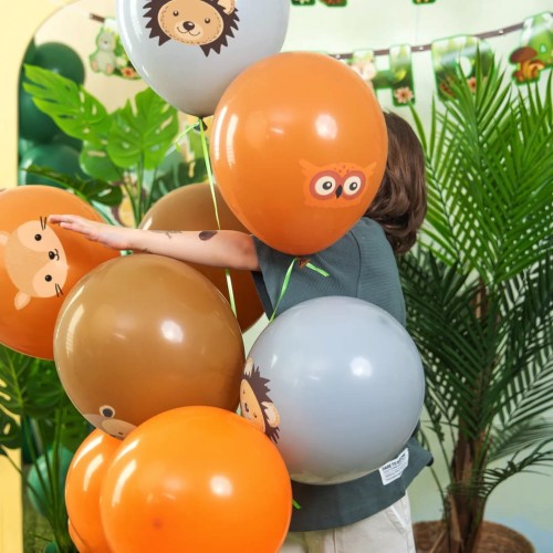 Balony Leśni przyjaciele 12cali 8szt. zestaw123.jpg